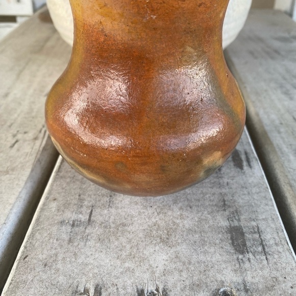 Vintage Navajo Pottery Native American Pinon Pine Pitch Glaze 5”Tall Vase Marked - Picture 8 of 12